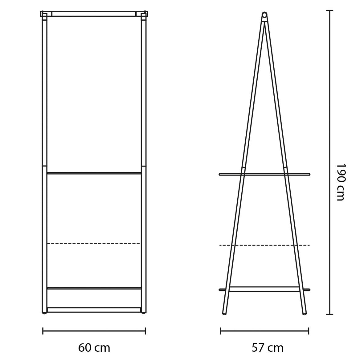 Brabantia - Linn Clothes Rack - Multi-Functional - Space Saver - Adjustable Shelves - Wardrobe Hanging - Drying Rack - Freestanding - Stable - Black - Small