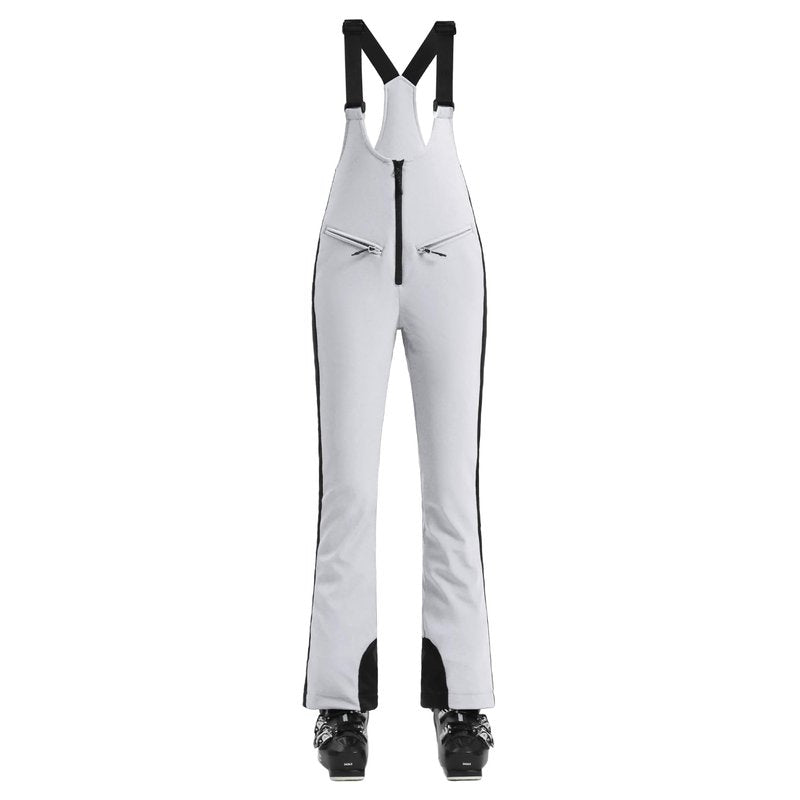 GSOU SNOW Womens Ski Bib Snow Pants Overalls Snowboard Waterproof Windproof Slim Winter Warm High Elasticity White