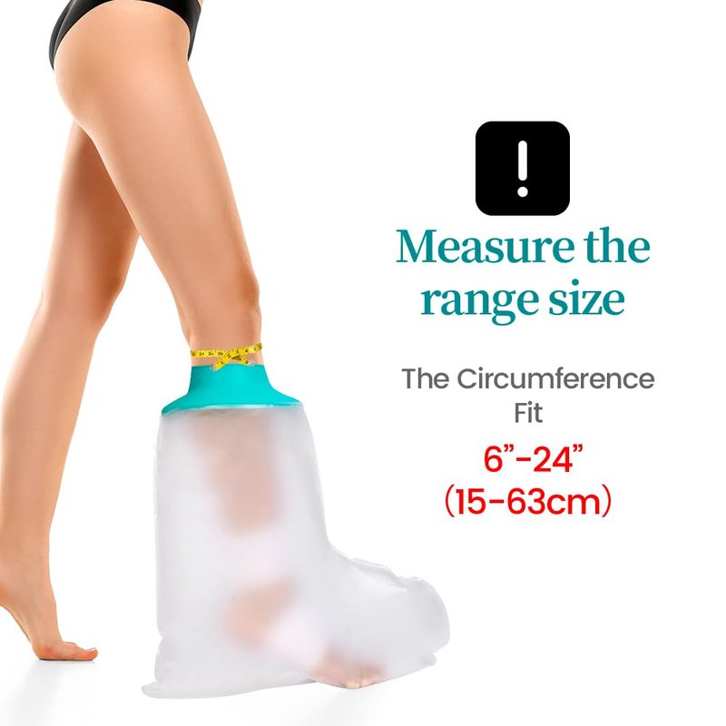 CIVJET Cast Covers for Shower Leg, Waterproof Cast Cover for Showering, Cast Protector for Shower Leg Adult, Shower Boots for Foot after Surgery, Ankle, Foot (Diameter - 7.9")