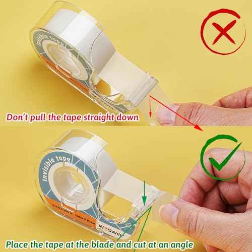 Tape Refills with Dispenser, 24 Roll Invisible Tapes, 3/4 Inch X 600 in, Gift Wrapping Tapes Back to School Supplier for Home School Office Use