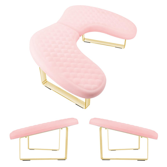 Hand Rest for Nails Tech,Soft Memory Foam Nail Arm Rest Stand,U Shaped Manicure Hand Rest Cushion Pillow for Acrylic Nails,Detachable Bracket(Pink)