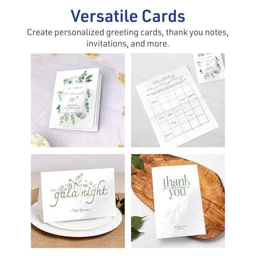Avery Printable Rectangle Half Fold Greeting Cards, 5.5" x 8.5", Glossy White Cardstock, Laser/Inkjet, 50 Total, Great for Thank You Cards, Event Invitations, and More