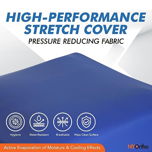 NYOrtho Wheelchair Gel Seat Cushions - Wedge - Shaped Gel- Foam Cushion Wheelchairs -Office Chairs - Car Seats - More - Firm Foam Quick Release Straps Non - Slip Bottom - Made in USA