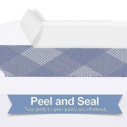 750#10 Security Envelopes, PANDRI NO.10 Self-Seal Double Window Envelopes Designed for QuickBooks Invoices, Business Statements & Documents - Number 10 Size 4 1/8 Inch X 9 1/2 Inch - 24 LB