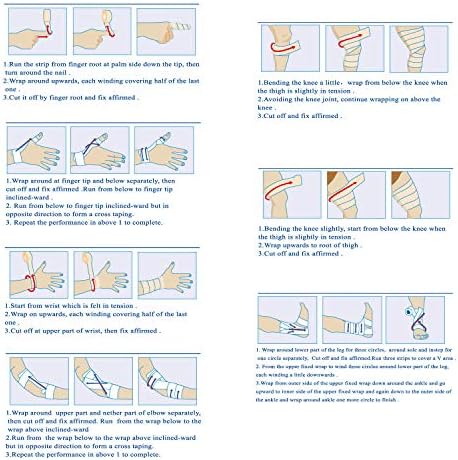 Self Adherent Cohesive Bandage2"x5 Yards First Aid Bandages Stretch Sport Athletic Wrap Vet Tape for Wrist Ankle Sprain and Swelling,Red(12 Rolls)