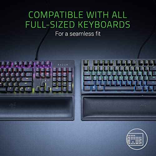 Razer Ergonomic Wrist Rest Pro for Full-Sized Keyboards: Cooling Gel Infused - Anti-Slip Rubber Base - Angled Incline - Classic Black