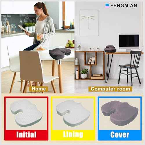 Natural Latex Seat Cushion - Soft, Bouncy and Relieves Pressure - Suitable for Office Chair, Home Chair, Car, Gaming, Wheelchair, Meditation, and Yoga