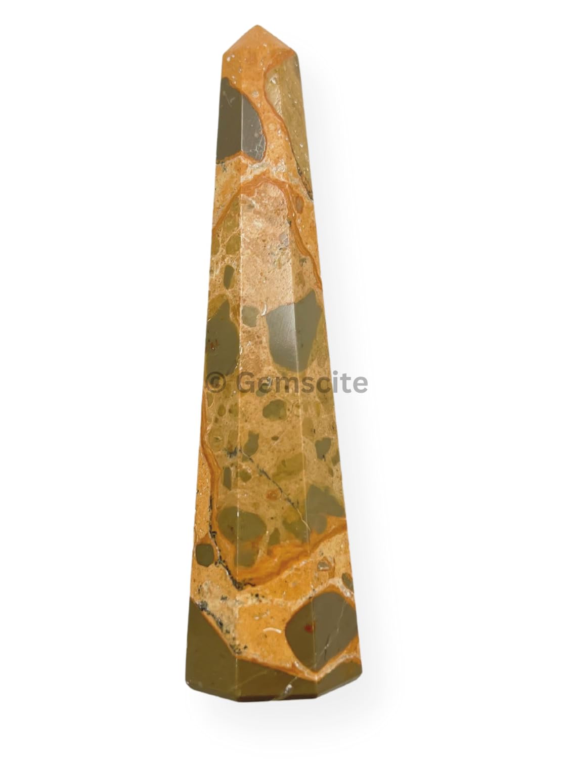 WholesaleGemShop 3 Inch (70 mm) Gemstones Leopard Skin Obelisk Tower Jumbo Facet Aura Rock Crystal Natural Polished Earth Wand Spirit
