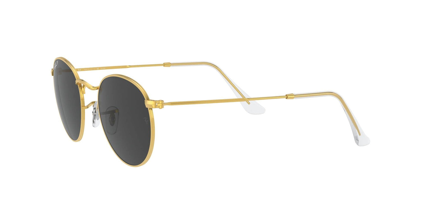 Ray-Ban Unisex RB3447 Round Metal Round Sunglasses, Gold/Black Polarized, 53 mm