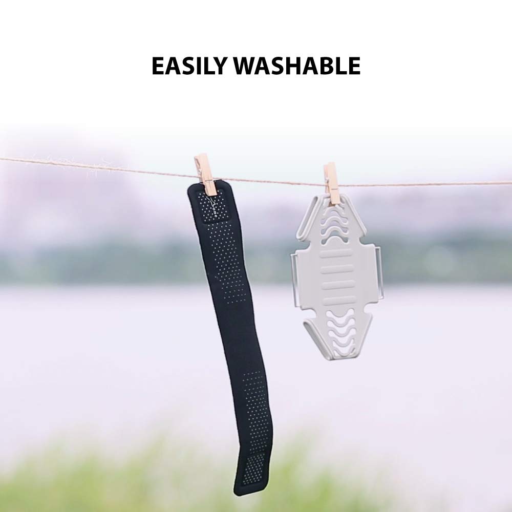 BONE Run Tie, Running Armband Phone Holder, Skin-Friendly & Washable Silicone Sport Armband, Universal Workout Phone Carrier Compatible with 4"-6.7"" Smartphones (Black - Size L/Arm Size 9.8-15.7"")"