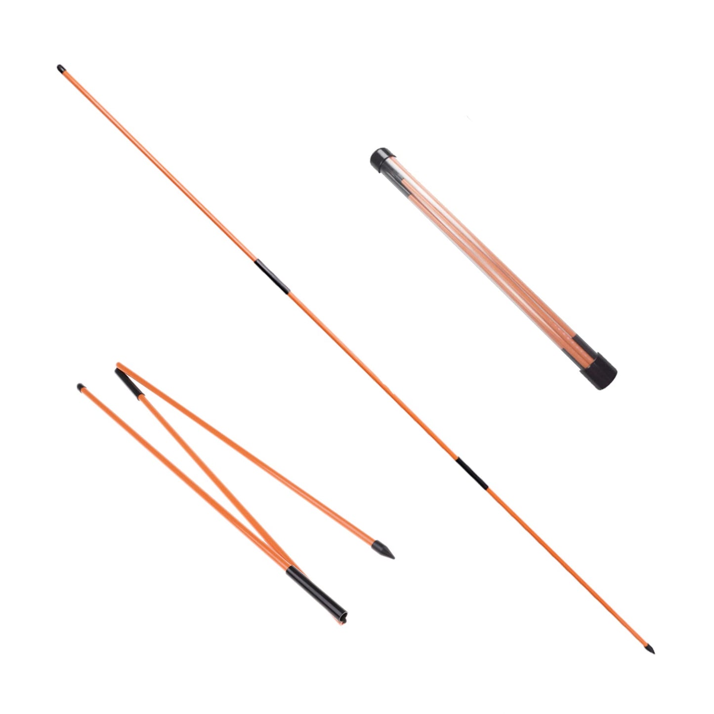 Eshan Golf Alignment Sticks 2 Pack Swing Training Aid Equipment Collapsible Trainer Practice Rods Posture Corrector in Handy Storage Tube Case for Men Women Golfer Swinging (Orange)