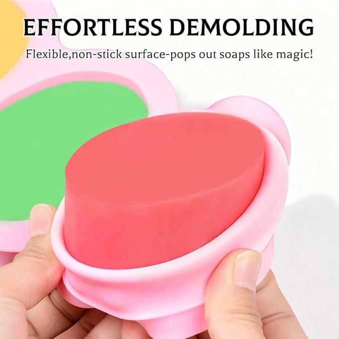 2 Pcs Massage Mold, SJ 4 Cavity Silicone Massage Bar Soap Mold, Food Grade Silicone Mold, BPA Free Soap Making Trays, Pink