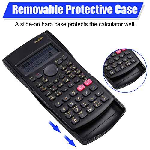 Saillong 18 Pieces 2-Line Engineering Scientific Calculator, Black Function Fractions Math Calculator for Business Office College High School Student Teacher