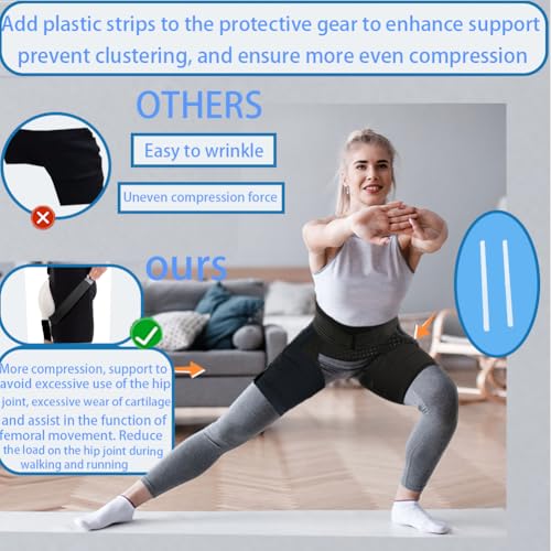 Thigh Compression Sleeve | Hip Sciatica Pain Relief Device Brace | Hamstring & Groin Compression Sleeve Wrap for Sciatic Nerve Relief | Hip Support Brace for Women & Men (1, Small)