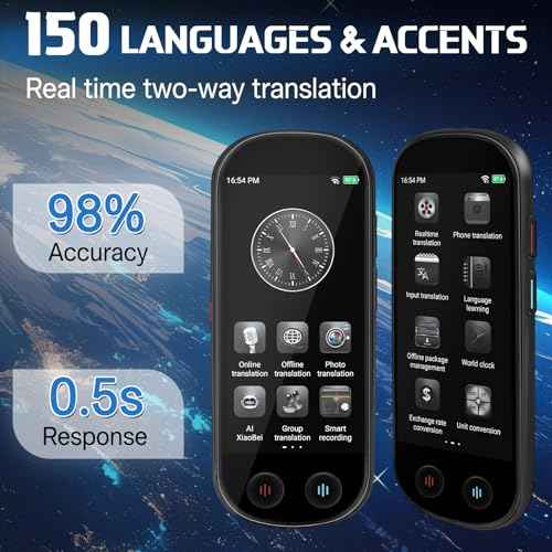 Translator Device - AI Translation Device with 150+ Languages, Upgraded Real Time Ai Language Translator, Instant Two-Way Communication Device for Travel Business Learning