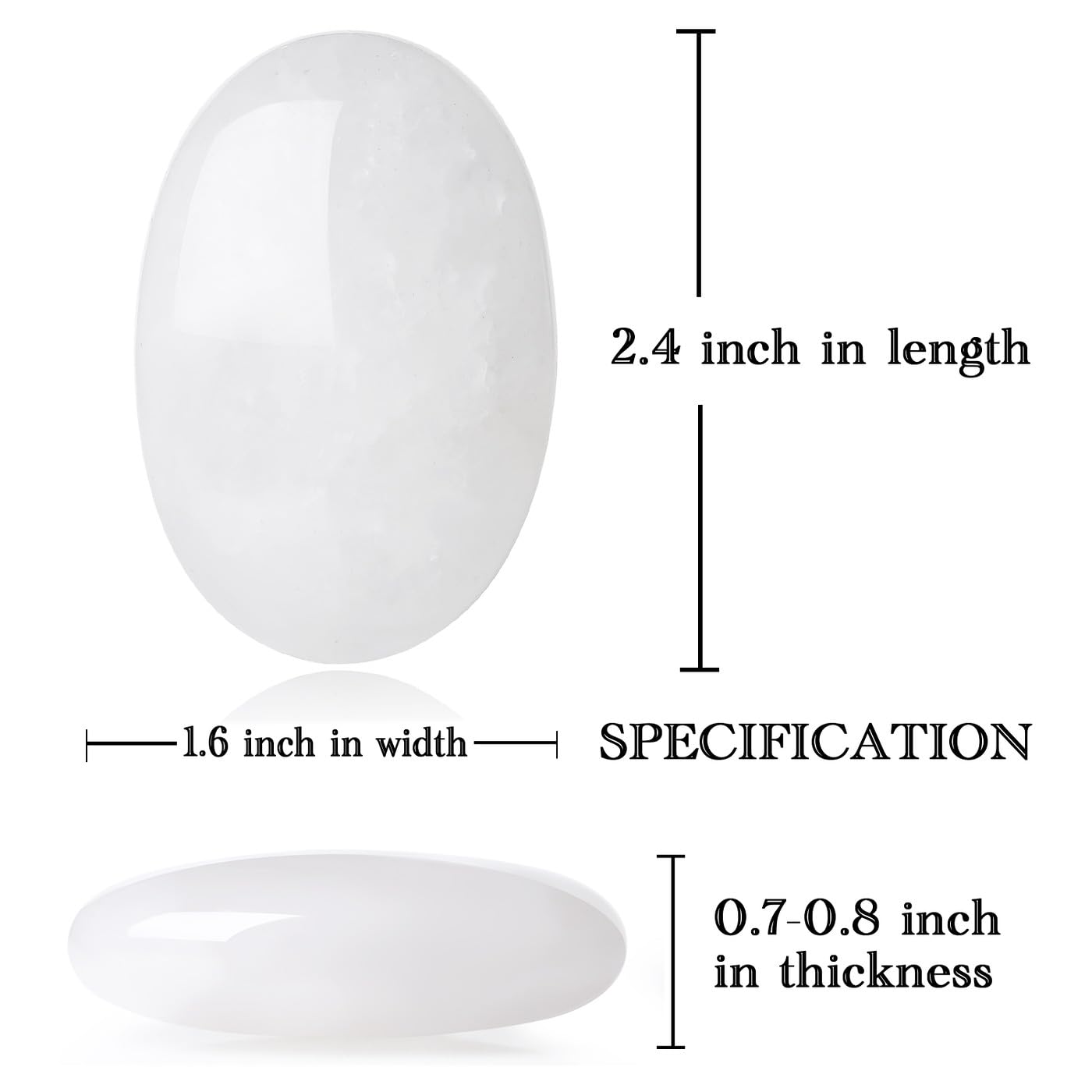 MAIBAOTA 2.4" Large Clear Quartz Crystal Stone Polished Palm Stone Healing Crystals 0.7" Thick Natural Reiki Gemstone Worry Stone Energy Balancing Anxiety Stress Relief Meditation 1 Pc