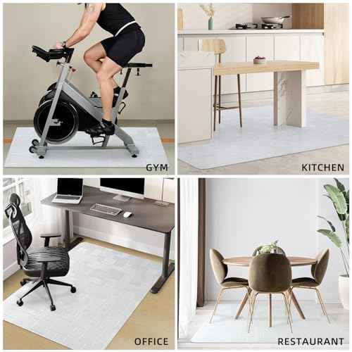 Chair Mat for Hardwood Floor, 63x51 inches Floor Mat Protector for Office Chair, Desk, Home, Frosted Pattern Rectangle Floors Protector