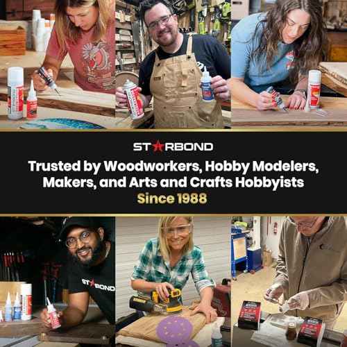 STARBOND 2 oz Black Medium-Thick Premium CA Glue, 6 oz Aerosol Accelerator Bundle, Cyanoacrylate Adhesive Super Glues, for Woodworking, Wood Knots and Voids, Woodturning, Guitar, Hobby