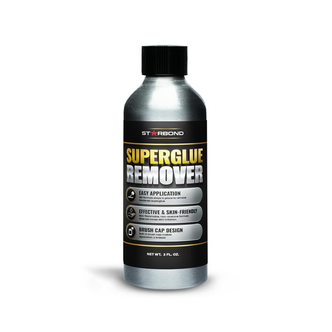 Starbond 2 oz. Super Glue Remover – Dissolves Adhesive – CA Glue Debonder with Easy Brush Cap Applicator