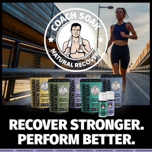 Coach Soak Recovery Bath Soak - Alternative to Epsom Salt Bath Soak - Fast-Absorbing Pure Magnesium Flakes & Dead Sea Salt with 21 Minerals, Bath Salts & Essential Oils - 15 lb, Mixed Bundle