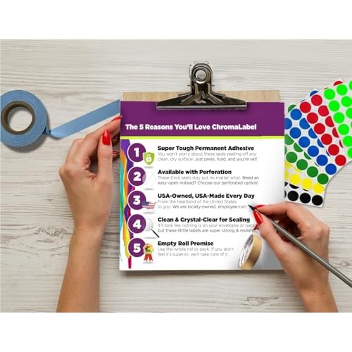 ChromaLabel 3 Inch Sealing Stickers, Library Supply Envelope Seal Sticker, Clear Mailing Seals - 1000 Clear Round Stickers per Roll, Non-Perforated Sticker