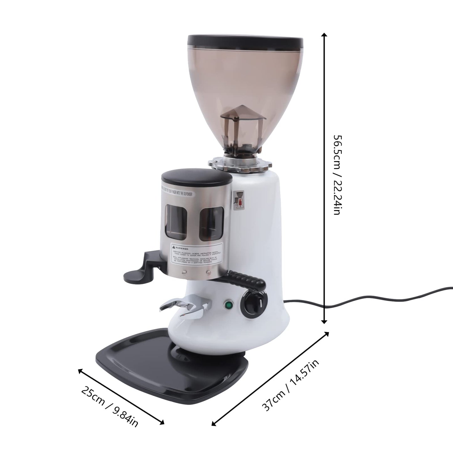Commercial Coffee Grinder, 110V 350W Electric Coffee Grinder Semi-Auto Burr Mill Espresso Coffee Makers Grinding Tool with Grinding+Hopper for Homes, Coffee Shops, Offices, Restaurants