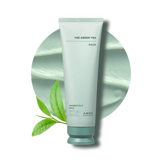 AMOS PROFESSIONAL The Green Tea Moisturizing Pack, Hair & Scalp Treatment for Thinning Hair, Korean Hair Mask, Strengthening Hair, All Hair Types, 8.4 fl. oz.