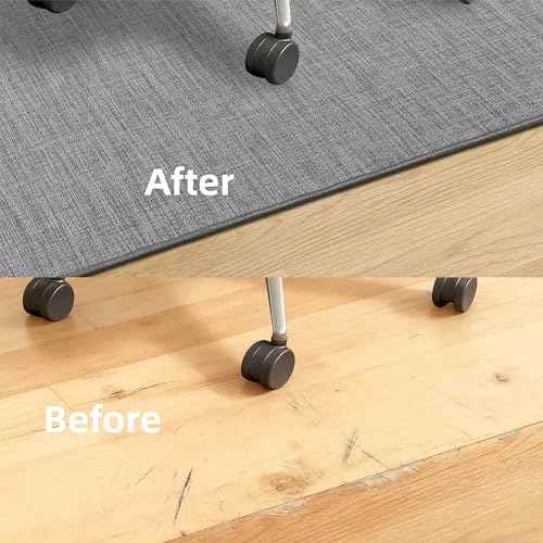 Office Chair Mat for Hardwood Floors,Thick Rubber Mat ? Heavy Duty Anti-Slip Protection for Rolling Chairs, Home Office Desk Rug (Dark Grey, 45"¡¿53")