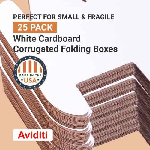 AVIDITI White Shipping Boxes 10"L x 8"W x 6"H (25 Pack) Small Medium Mailing Box for Small Business Packaging, Mailers, Gifts & Storage