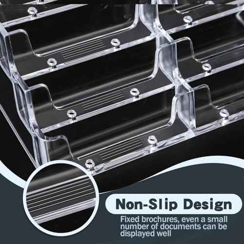 Acrylic Business Card Holder for Desk,4-Tier Clear Plastic Display Stand with 8 Pockets, Holds 400 Cards,ldeal for Office & Workspace Organization
