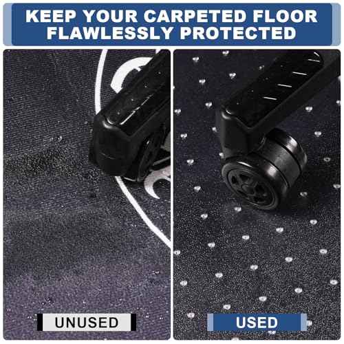 Oroonoko Heavy-Duty Chair Mat for Carpets Extra Thick Office Chair Mat for Desk & Rolling Chairs 48 x 36 Inch Non-Slip Low-Pile Carpet Protector Mat with Grip Spikes Floor Mat for Home Office & Studio