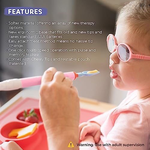 TalkTools Sensi Kit & 7 Jaw Tips - Sensory Therapy Tool for Speech and Feeding, Autism Sensory Products, ADHD Tools, Speech Therapy Gifts for Autism Children (Pink)