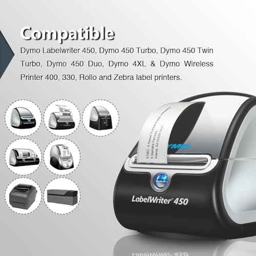 BETCKEY - Compatible DYMO 30323 (2-1/8" x 4") Shipping/Name Badge Labels, Compatible with DYMO Labelwriter 450, 4XL, NOT Fit 550 & 5XL [20 Rolls/4800 Labels]