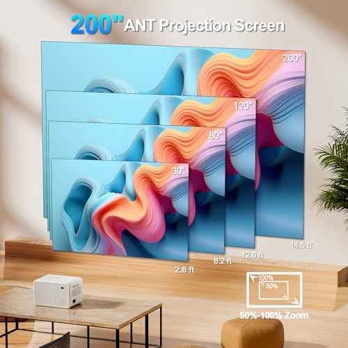 Projector with WiFi and Bluetooth, 16000LM Indoor Outdoor Portable Projector, Native 1080P Video Movie Projector, Home Projector Max 200", Compatible with iOS & Android HDMI/USB/TV Stick/PS5/Laptop