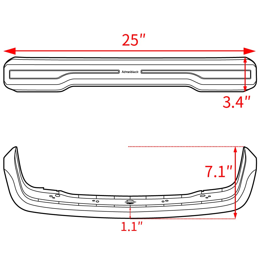 Advanblack LED Brake/Turn/Running Lamp Wrap-around Tour Trunk Pack Light Bar Fit for 2014+ 2023 2024 2025 2026 Harley King Tour Trunk Luggage Chopped Touring Pack (Red Lens)