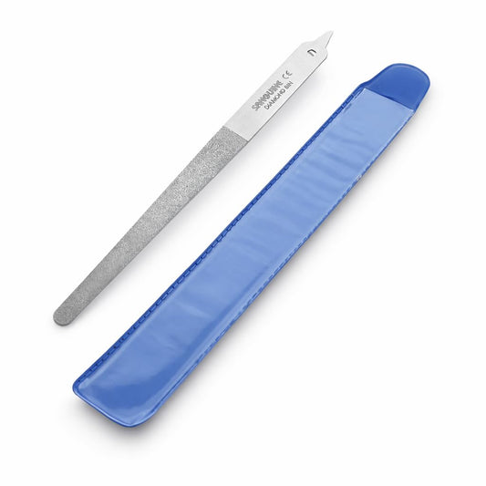 Sanguine 6" Diamond Nail File, Double Sided Diamond - Suitable for Natural and Artificial Nails (Steel)
