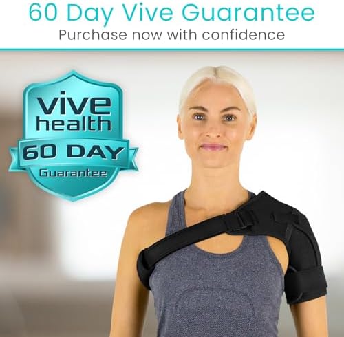 Vive Shoulder Brace for Women - Injury Recovery Compression Support Sleeve - for Rotator Cuff Injuries, Arthritis, Sprain, Dislocation, PT - Targeted Inflammation Pain Relief (Black, Small)