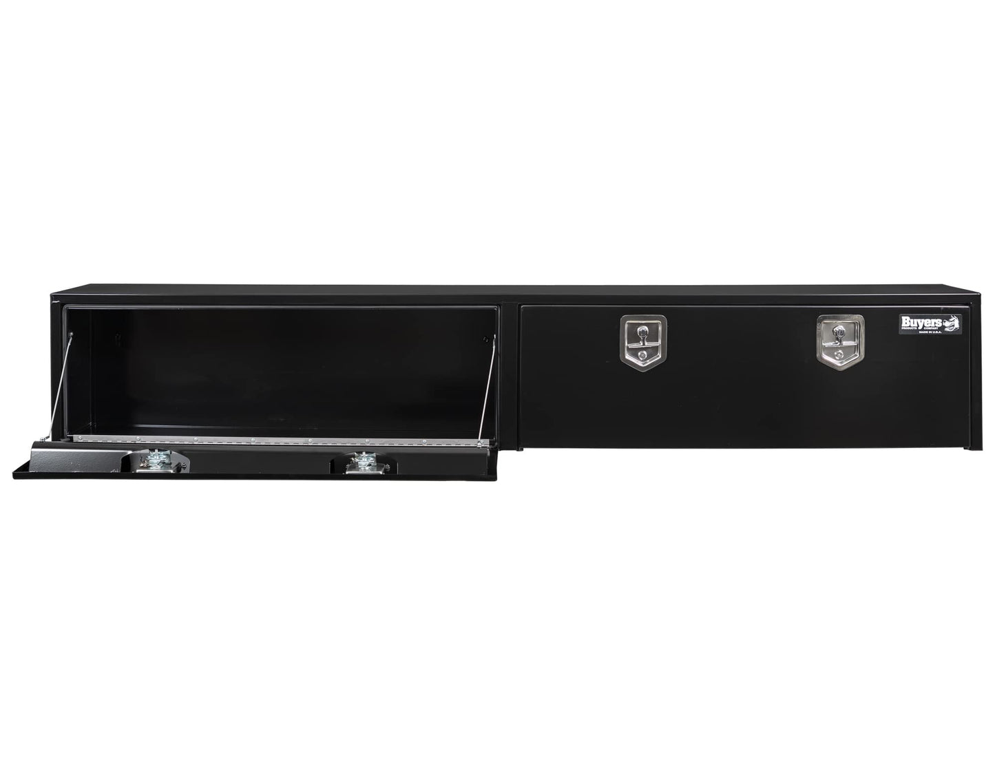 Buyers Products 1702960 Black Steel Topsider Truck Box With T-Handle Latch, 16 x 13 x 96 Inch Truck Tool Box For Storage And Organization, Lockable Tool Chest for Work Trucks