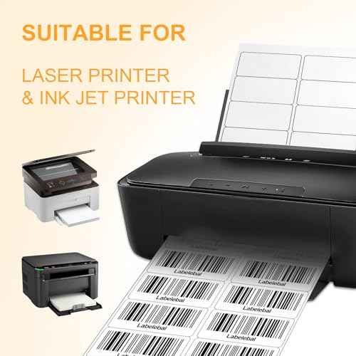 [500 Sheets 5000 Pcs] 10-UP 2''x4'' Shipping Labels for Laser & Inkjet Printers, 2" x 4" Mailing Stickers, 10 Pcs Per Page Shipping Labels,8.5"¡¿11" White 500 Sheets for Printer