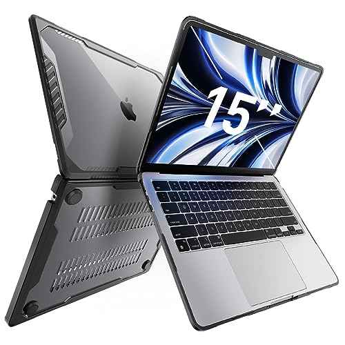 SUPCASE for MacBook Air 15 Inch Case 2025/2024/2023 (Unicorn Beetle), M4 A3241 / M3 A3114 / M2 A2941 Heavy Duty Shockproof Rugged Hard Shell Protective Cover for MacBook Air 15" with Touch ID, Black