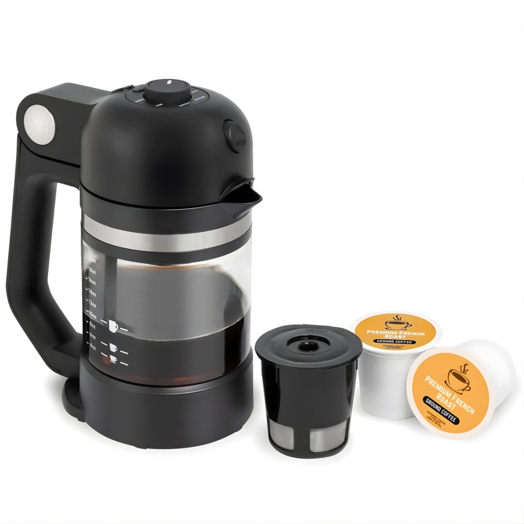 Vinci Breakfast Beverage Bundle: Hands-Free Electric Citrus Juicer & Micro Cafe K-Cup Brewer – Automatic Orange Squeezer Machine Plus Compact Single Serve Coffee Maker perfect for Coffee & Juice
