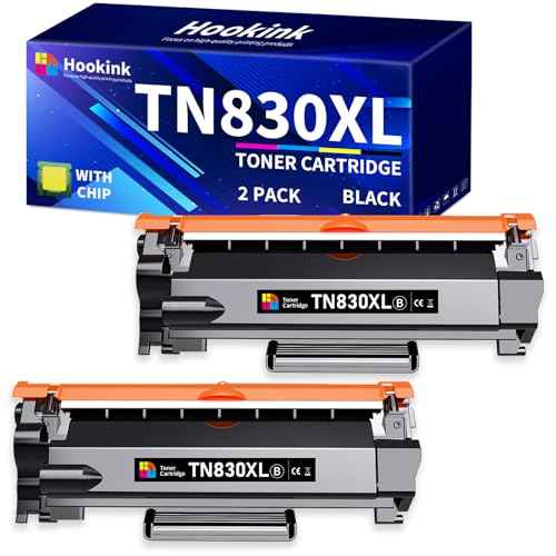 TN830XL Toner Cartridge Replacement for Brother TN830XL TN830 XL/V/R TN-830 Toner Work with HL-L2460DW DCP-L2640DW MFC-L2820DW HL-L2405W HL-L2400D Printer 2-Pack Black