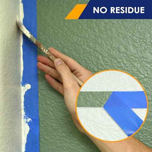Blue Painters Tape 3 Inch Wide Bulk - Paint Tape 3 Inches x 55 Yards Painter's Tape Blue Masking Tape for Walls Painting Packing Automotive Home, 1 Pack