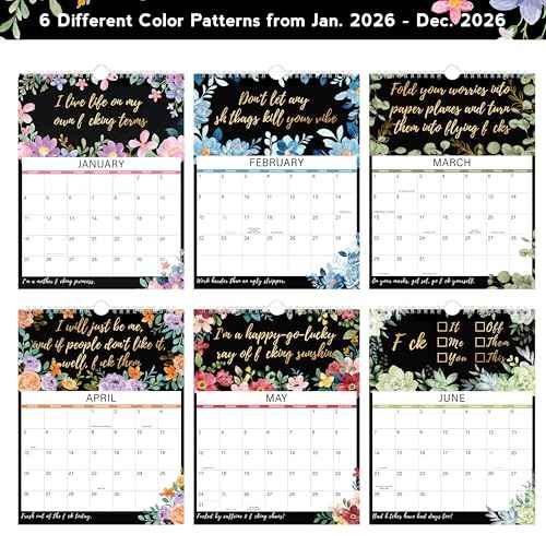 2026 Calendar - 2026 F-ck it Calendar for Women, 2026 Wall Calendar from January to December, Funny Calendar with Premium Paper, 9'' x 11'' Gag Gifts
