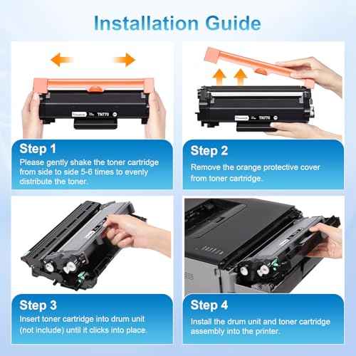 TN770 Super High Yield Black Toner Cartridge Replactment for Brother TN-770 TN 770 Toner for HL-L2370DW HL-L2370DWXL MFC-L2750DW MFC-L2750DWXL Printer, 2-Pack