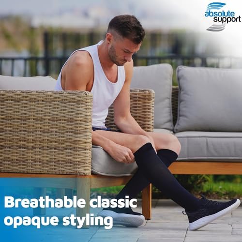 ABSOLUTE SUPPORT (3 Pairs) Wide Calves Compression Socks for Women & Men Circulation 20-30mmHg - Support Hose for Swelling, Leg Pain, Edema, Post Surgery Recovery - Black, 2X-Large - A501BL5-3