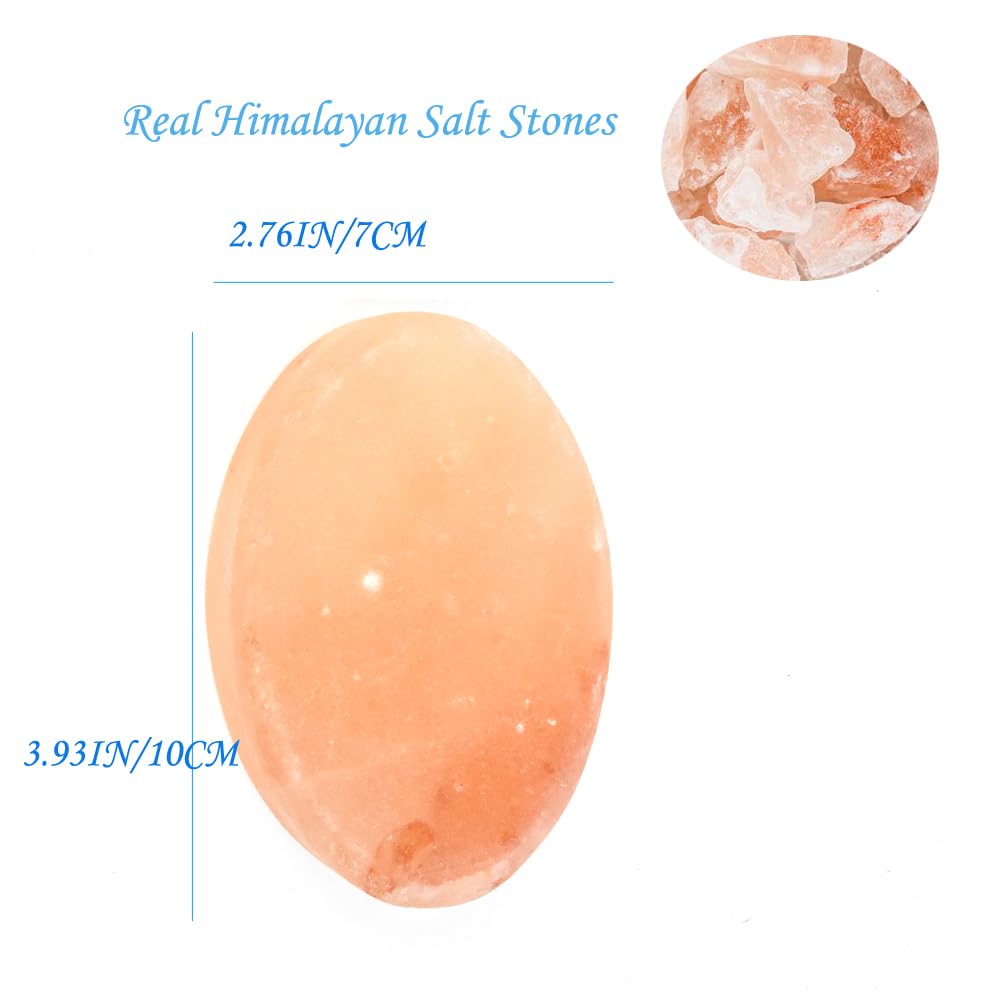 QYLHH 2 Pcs Leaf Shape Himalayan Salt Massage Stones Hot Massage Cold Massage Stones Set Warm Rocks Kit for Facial SPA3.93 * 2.76IN(10 * 7CM