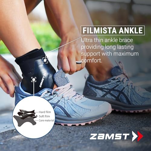 670204_New - Zamst Filmista Ankle - Ultra-Thin Brace for Sport, Stabilizing Ankle Support for Men and Women - Right, XLarge