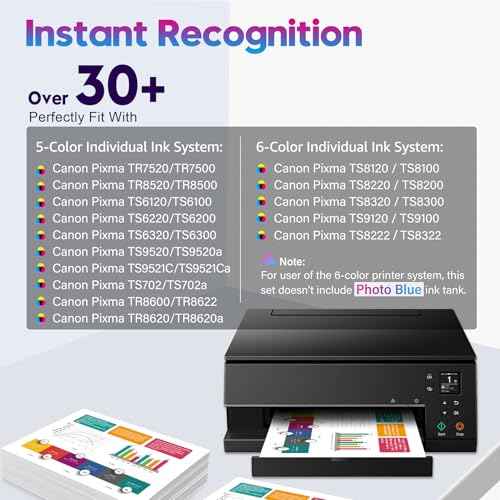 ONLYU Compatible Ink Cartridge Replacement for Canon 280 281 PGI-280XXL CLI-281XXL Ink 281 280 for Pixma TS9120 TS8120 TS8320 TS8220 TS8300 TS9120 TS 8100 Printer (6 Pack)