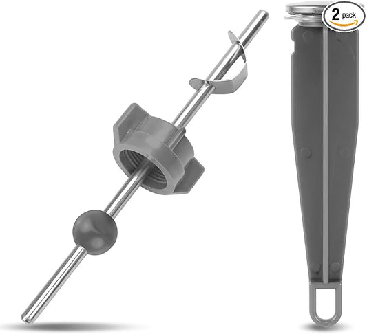 2pcs Sink Drain Parts, Lavatory Pop Up Stopper Assembly with Plug Bathroom Sink Drain Repair Kit Pivot Ball Rod Replacement Compatible with Price Pfister & Popular Band(Grey,Grey)